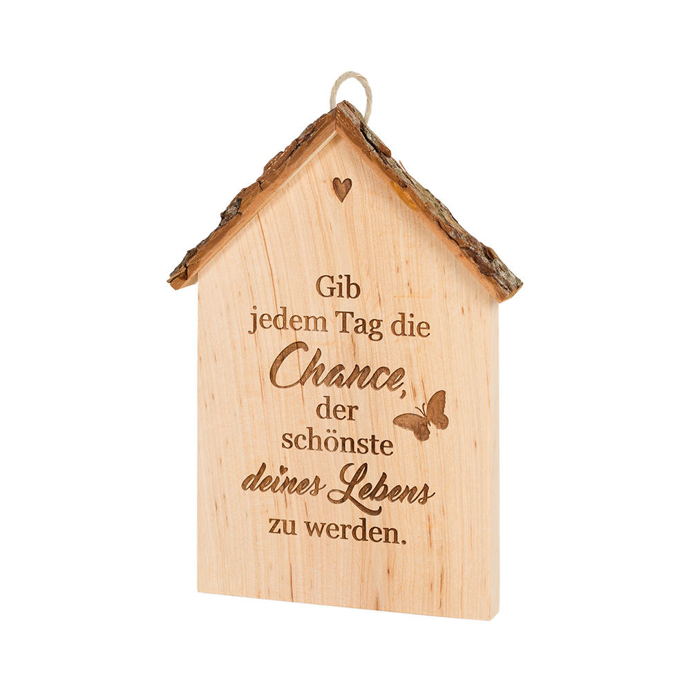Spruchschild Rindenhaus: "Gib jedem Tag die..." Spruchschild Rindenhaus: "Gib jedem Tag die..."