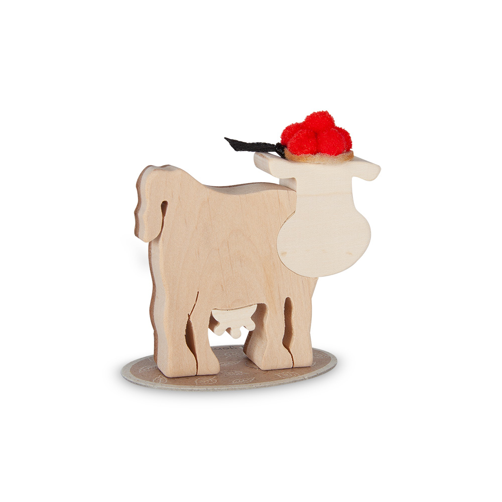 Rindentier: Lotte die Kuh mit Bollenhut Gr. 1 Rindentier: Lotte die Kuh mit Bollenhut Gr. 1