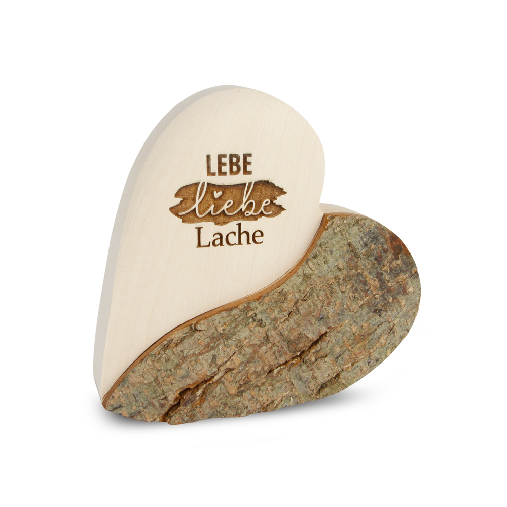 Rindenherz Yin-Yang Gr. 2: "Lebe, Liebe, Lache" Rindenherz Yin-Yang Gr. 2: "Lebe, Liebe, Lache"