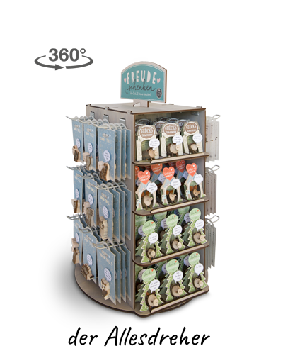 Waldfabrik großes Display drehbar um 360 Grad für Händler