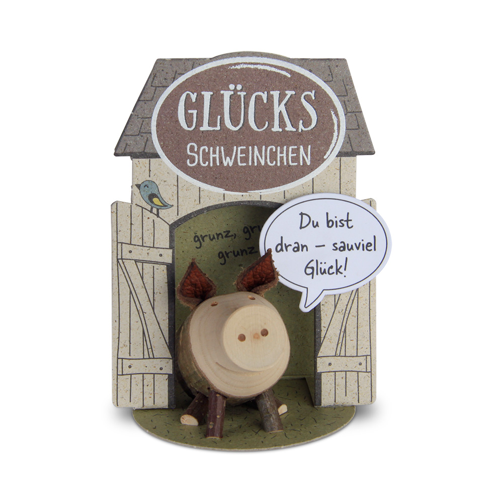 Glücksschweinchen sitzend: "Du bist dran..." Glücksschweinchen sitzend: "Du bist dran..."