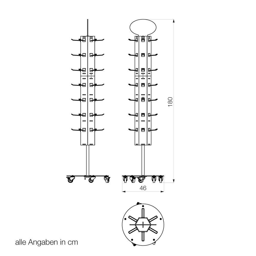 D8 Bodendisplay drehbar, Hexagon, D8-671-1 D8 Bodendisplay drehbar, Hexagon, D8-671-1