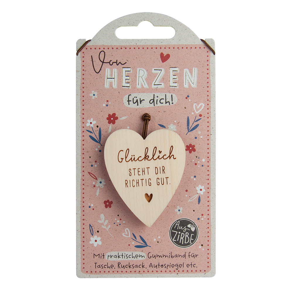 LovelyHearts - Herz aus Zirbe: "Glücklich..." LovelyHearts - Herz aus Zirbe: "Glücklich..."