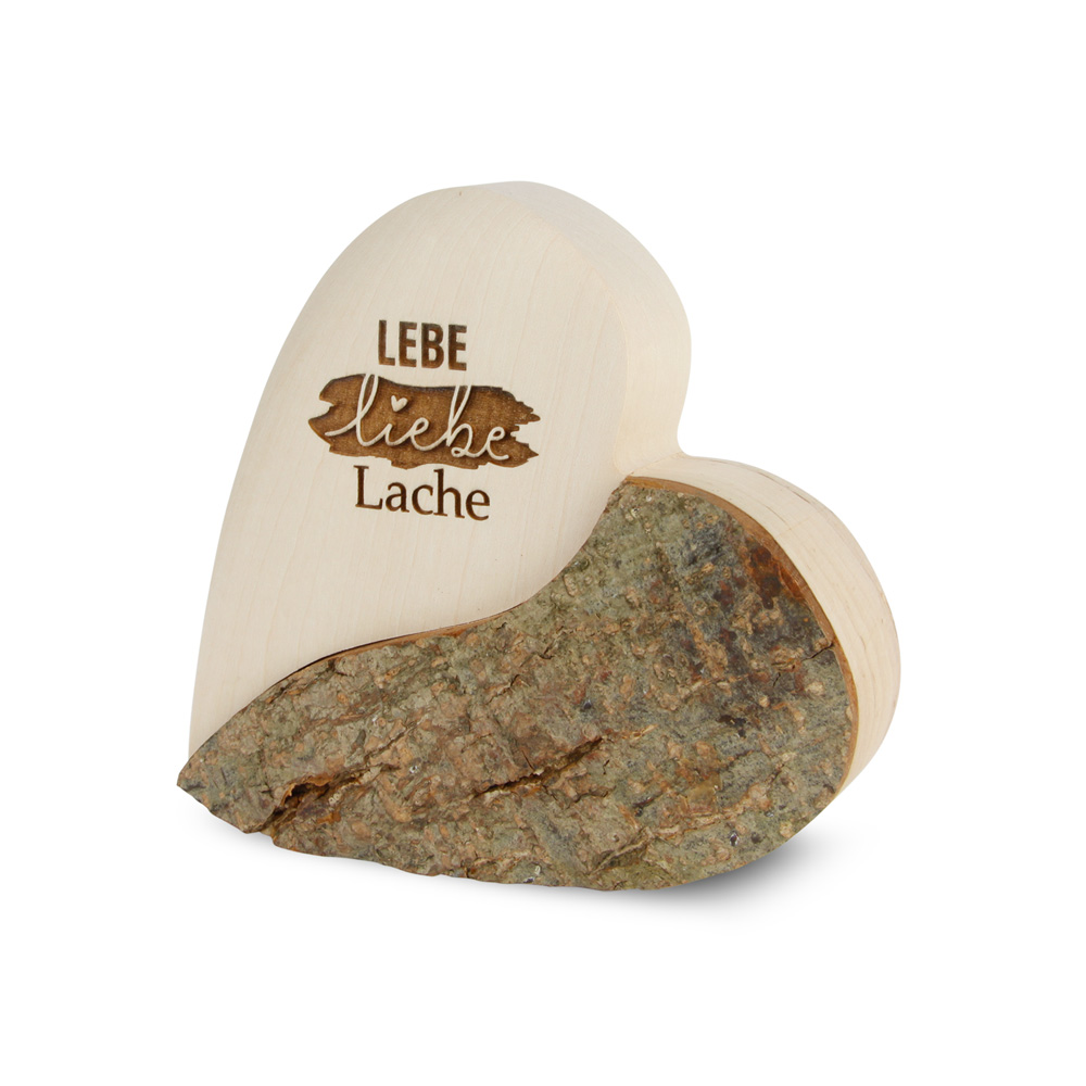 Rindenherz Yin-Yang Gr. 2: "Lebe, Liebe, Lache" Rindenherz Yin-Yang Gr. 2: "Lebe, Liebe, Lache"