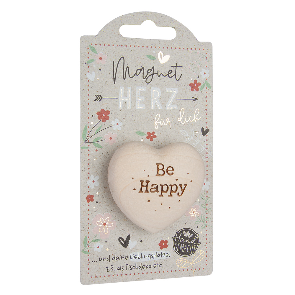 LovelyHearts - mit Magnet: "Be Happy" LovelyHearts - mit Magnet: "Be Happy"