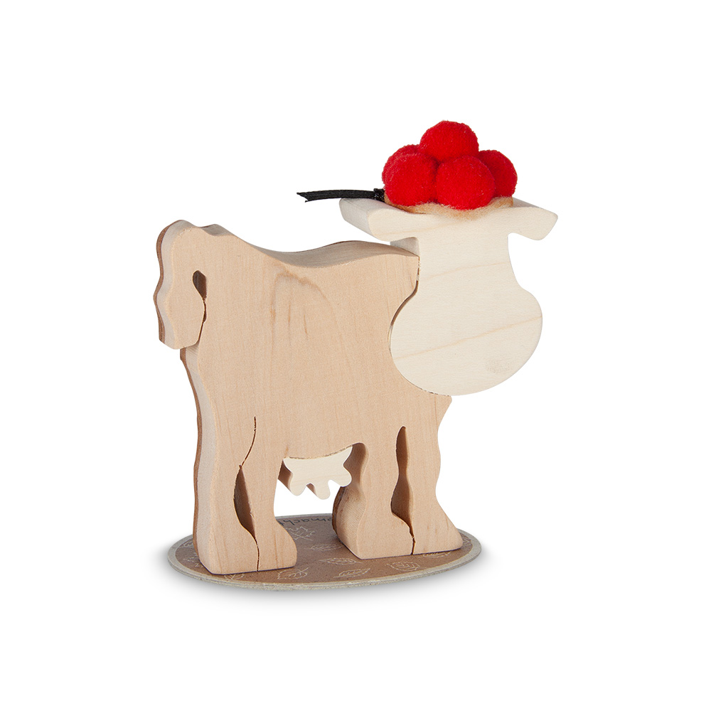 Rindentier: Lotte die Kuh mit Bollenhut Gr. 2 Rindentier: Lotte die Kuh mit Bollenhut Gr. 2