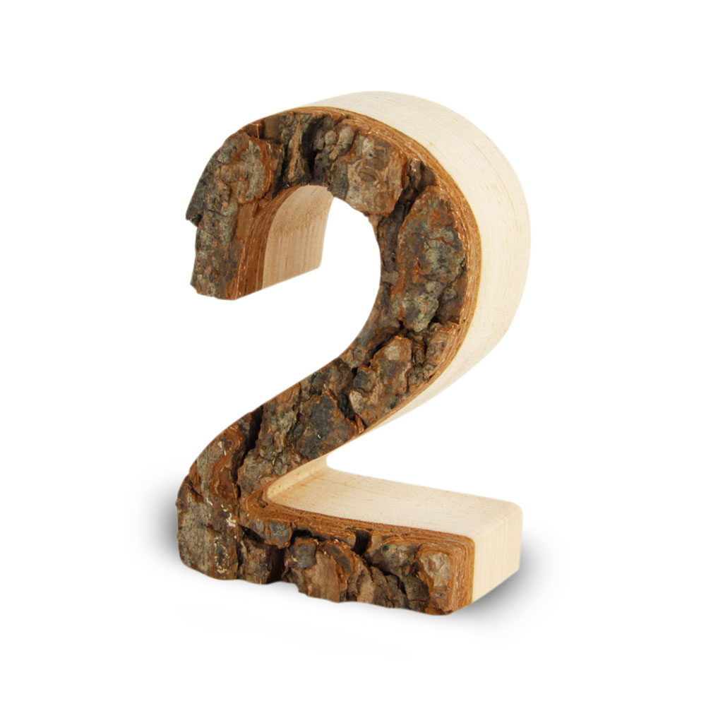 Holzzahl mit Rinde: 2 Holzzahl mit Rinde: 2