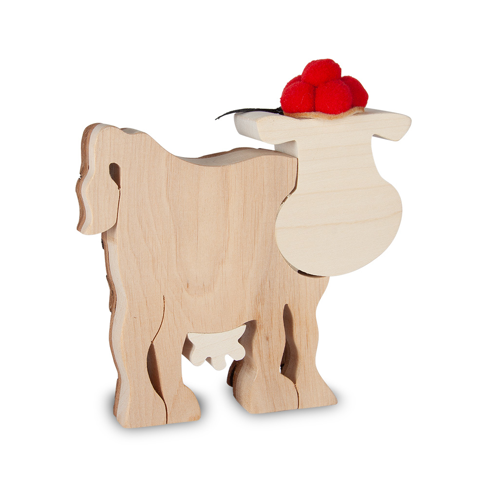 Rindentier: Lotte die Kuh mit Bollenhut Gr. 3 Rindentier: Lotte die Kuh mit Bollenhut Gr. 3