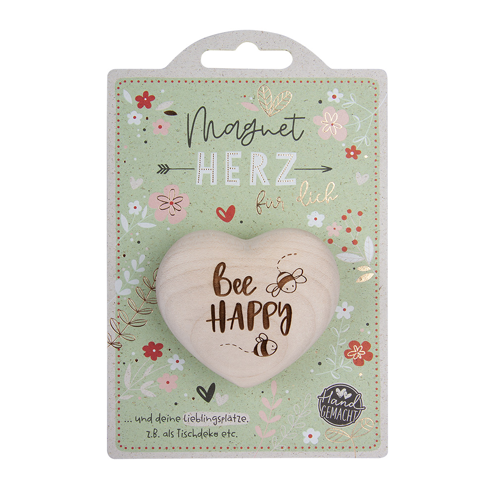 LovelyHearts - mit Magnet: "Bee happy" LovelyHearts - mit Magnet: "Bee happy"