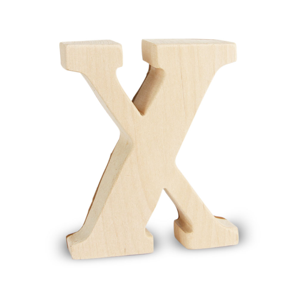 Holzbuchstabe mit Rinde: X