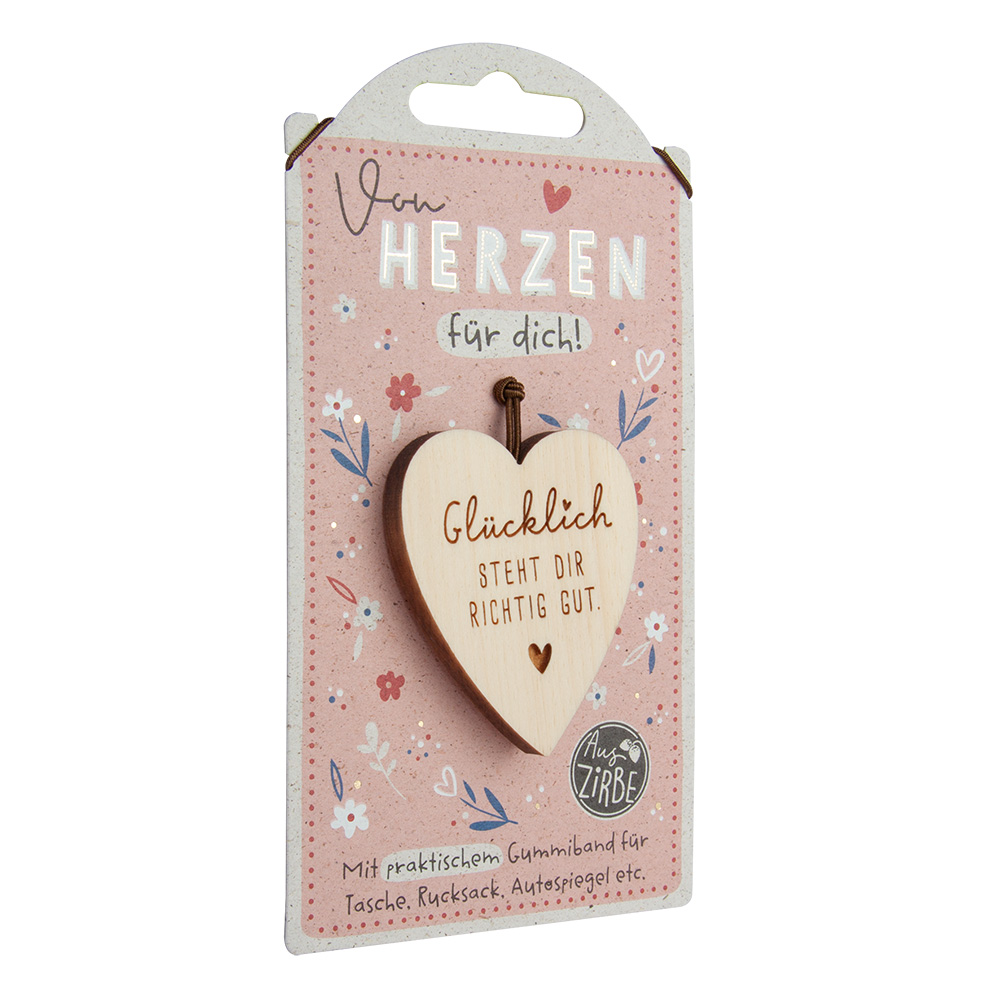 LovelyHearts - Herz aus Zirbe: "Glücklich..." LovelyHearts - Herz aus Zirbe: "Glücklich..."