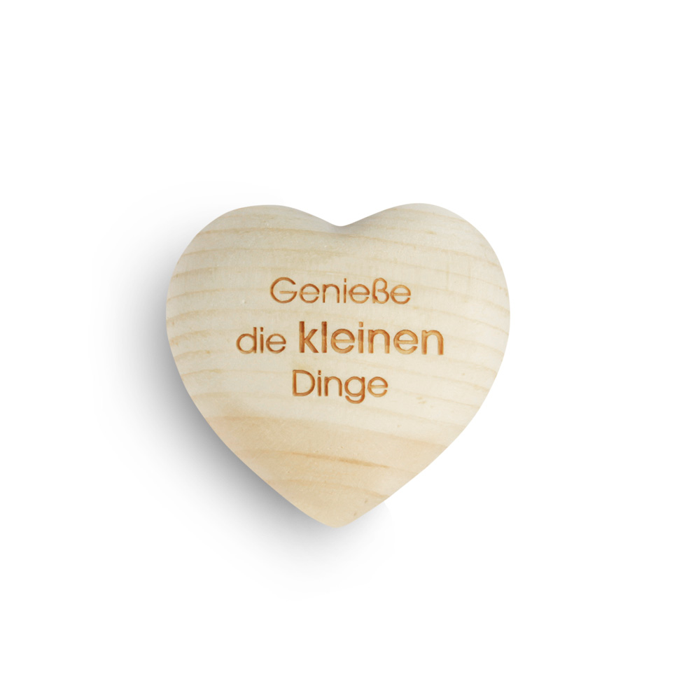 Zirbenholzherz "Genieße die kleinen Dinge" Zirbenholzherz "Genieße die kleinen Dinge"