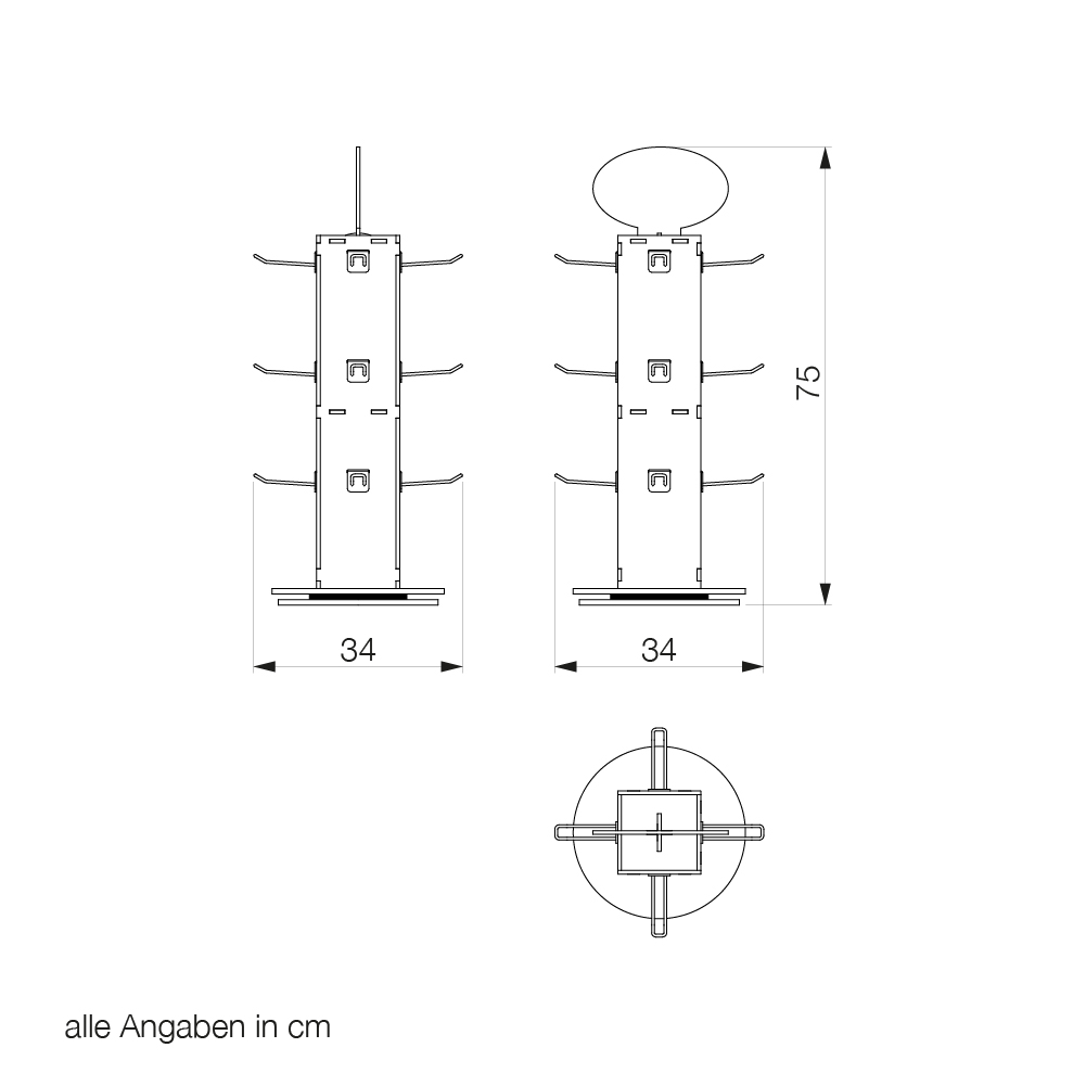 D6 Tischdisplay drehbar, Quattro, D6-431-2