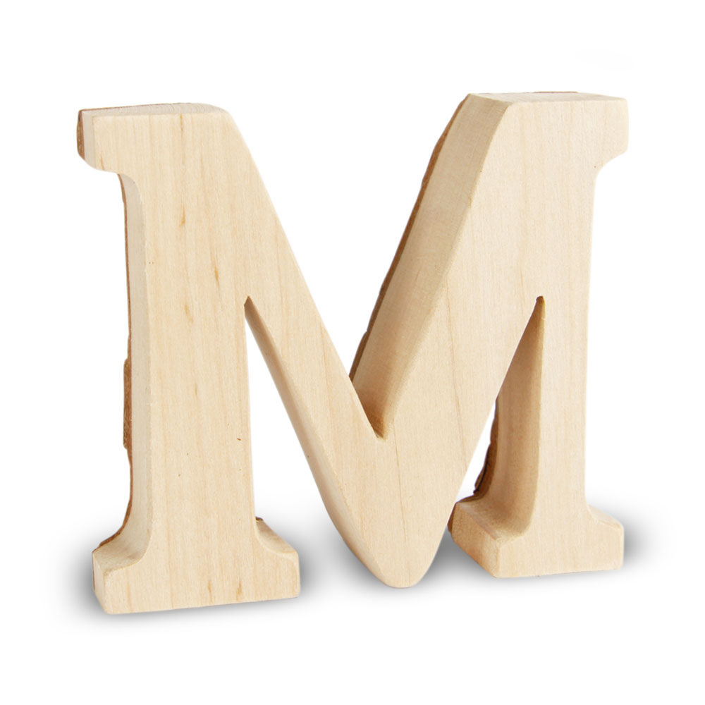 Holzbuchstabe mit Rinde: M Holzbuchstabe mit Rinde: M
