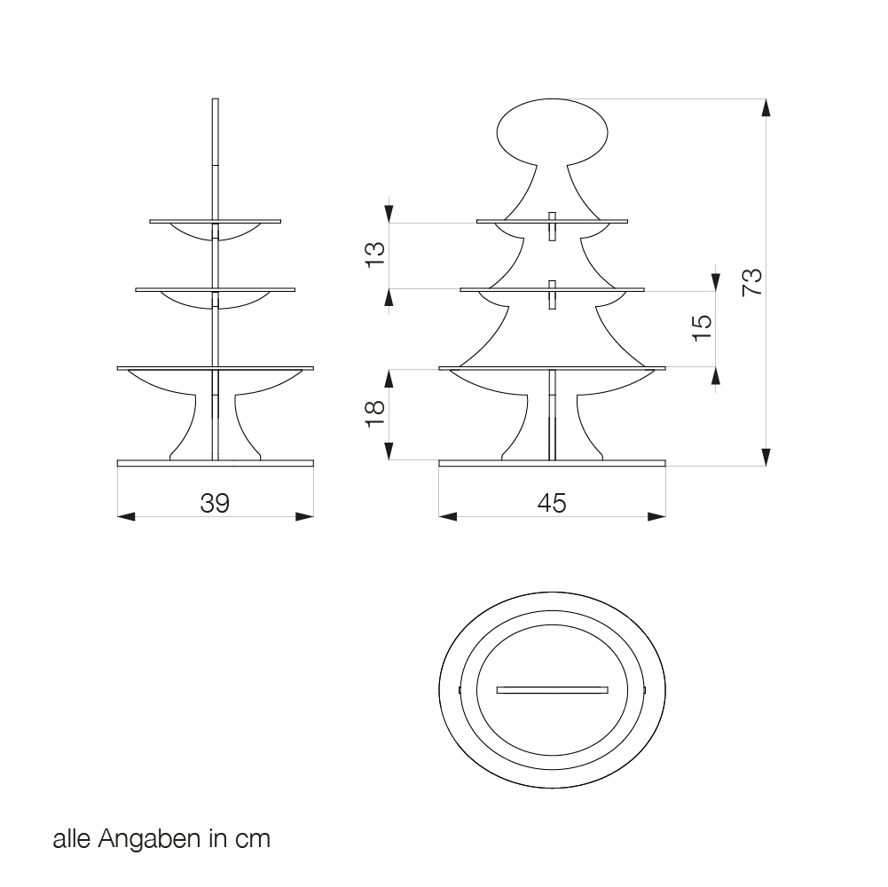 D4 Tischdisplay fix, Tanne H 73 cm D4 Tischdisplay fix, Tanne H 73 cm