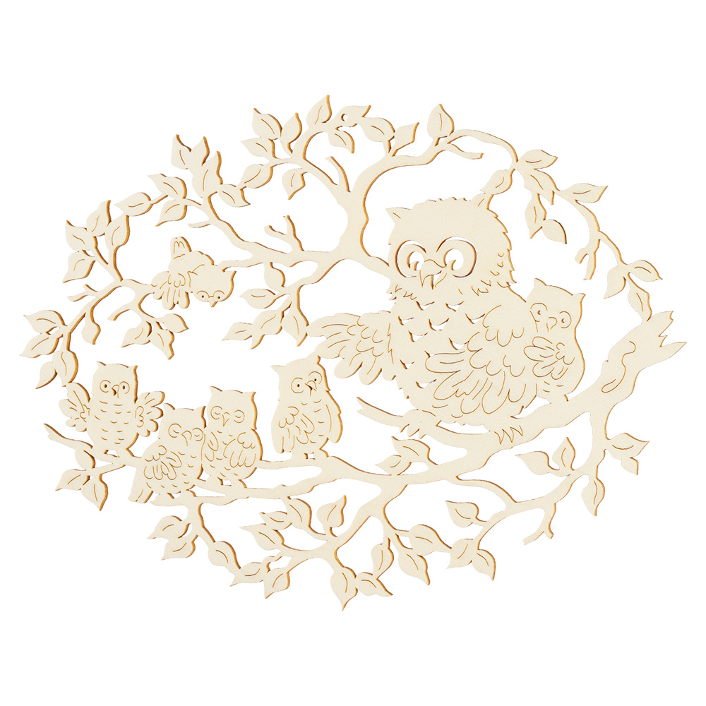 Fensterbild: Eulenfamilie Fensterbild: Eulenfamilie