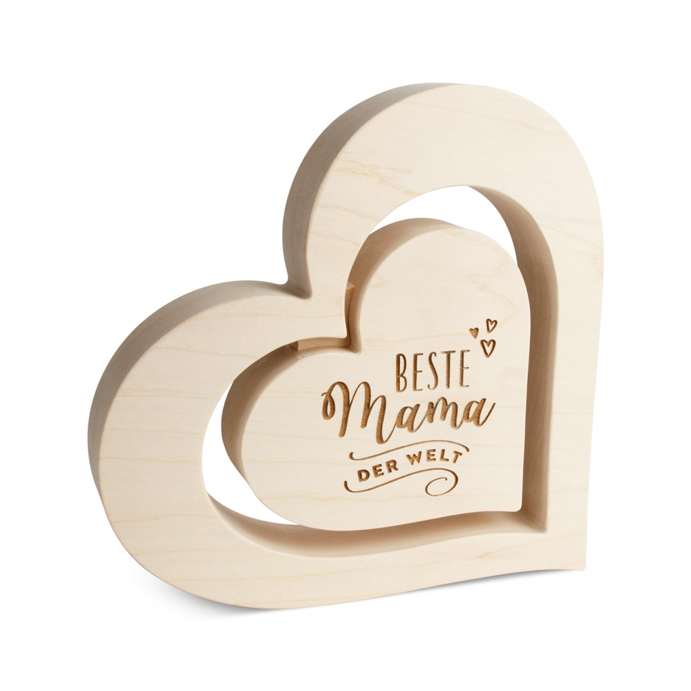 Herz in Herz mit Gravur "Beste Mama der Welt" Herz in Herz mit Gravur "Beste Mama der Welt"