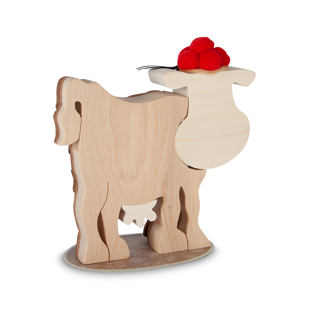 Rindentier: Lotte die Kuh mit Bollenhut Gr. 3 Rindentier: Lotte die Kuh mit Bollenhut Gr. 3