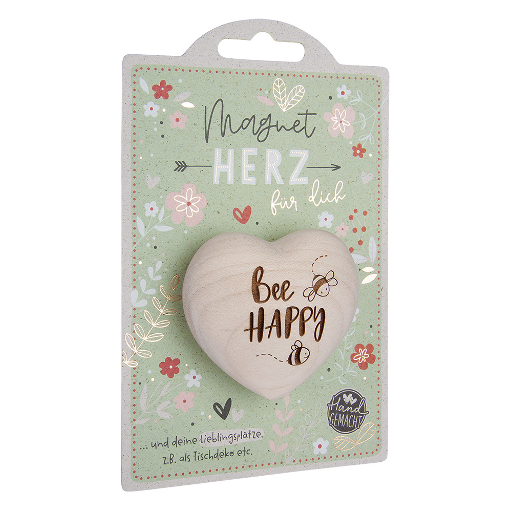 LovelyHearts - mit Magnet: "Bee happy" LovelyHearts - mit Magnet: "Bee happy"
