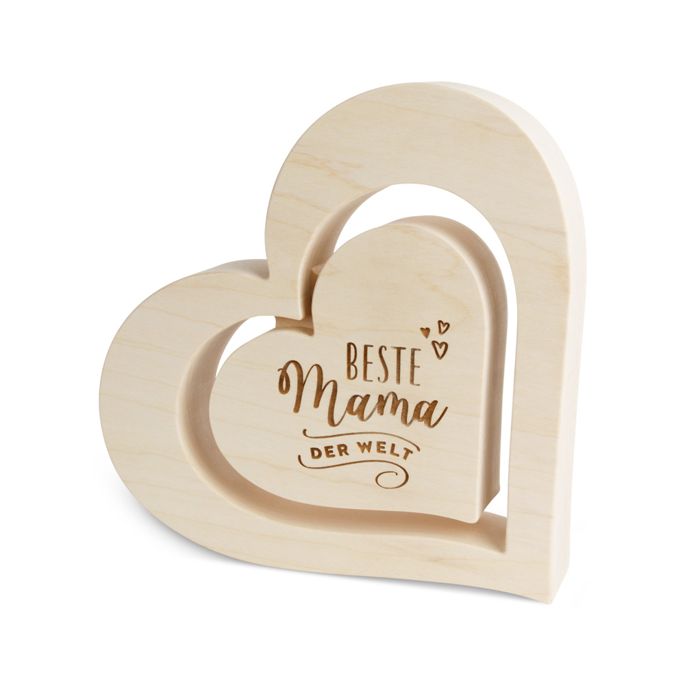 Herz in Herz mit Gravur "Beste Mama der Welt" Herz in Herz mit Gravur "Beste Mama der Welt"