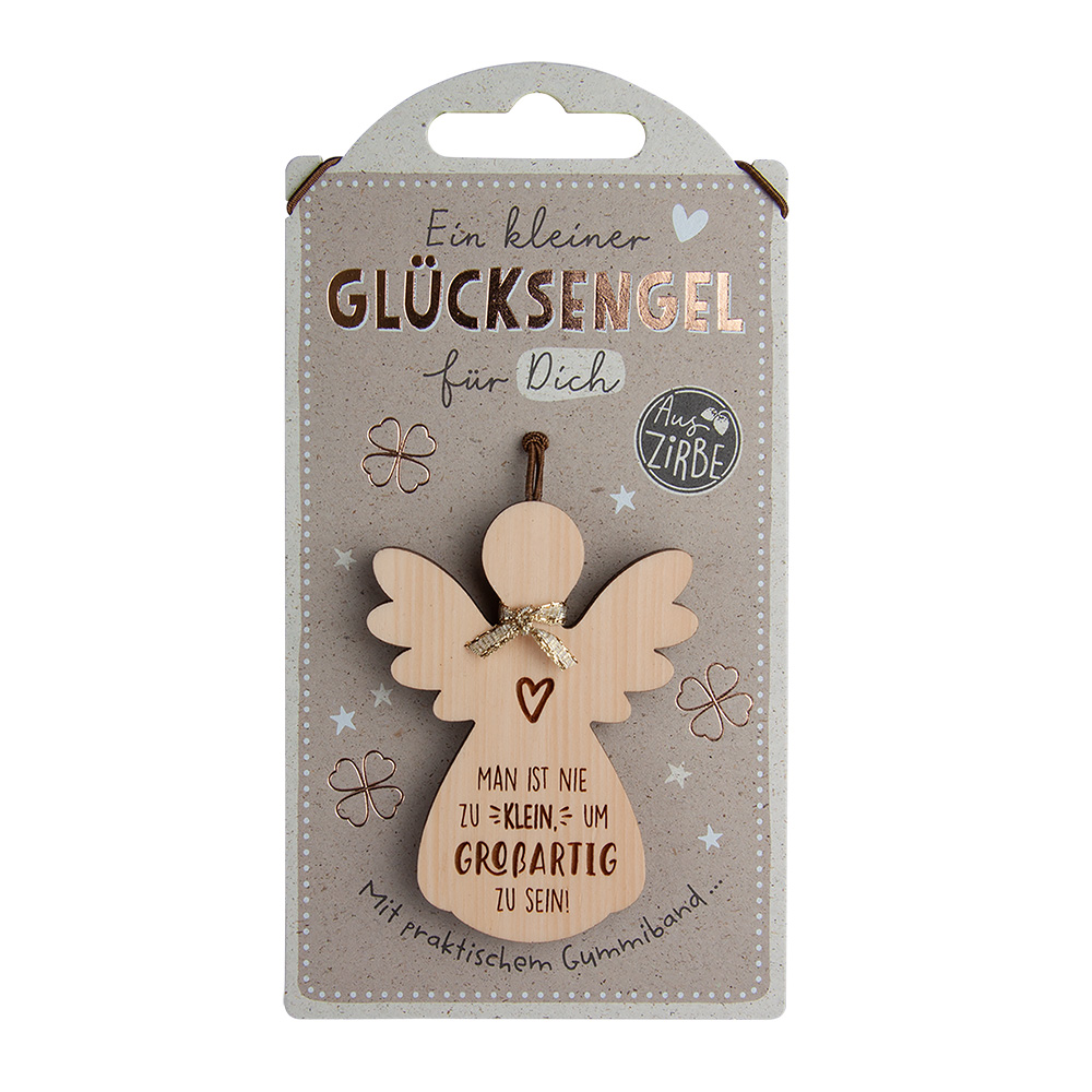 LuckyAngels - Engel aus Zirbe: "Man ist nie zu..." LuckyAngels - Engel aus Zirbe: "Man ist nie zu..."