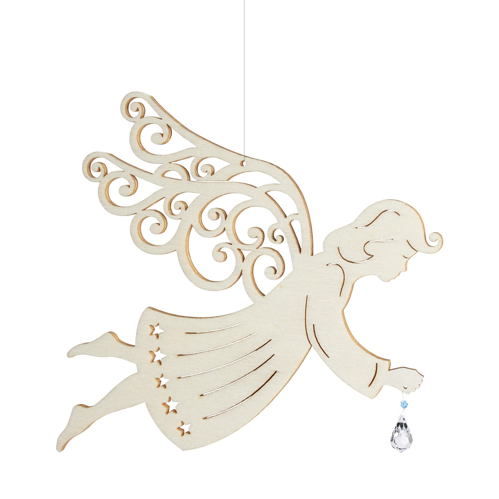Fensterbild: Ornament-Engel Gr. 2 mit Kristall Fensterbild: Ornament-Engel Gr. 2 mit Kristall