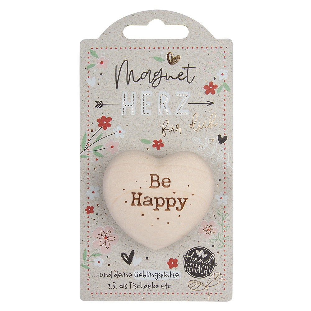 LovelyHearts - mit Magnet: "Be Happy" LovelyHearts - mit Magnet: "Be Happy"