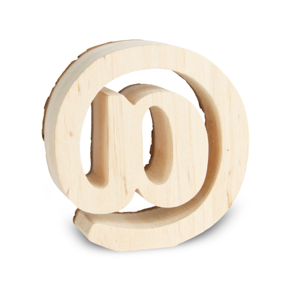 Holzbuchstabe mit Rinde: @ Holzbuchstabe mit Rinde: @
